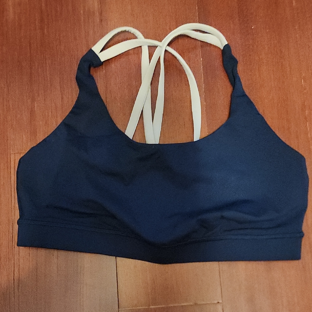 Lululemon Athletica Navy Sports Bra with Cream Straps